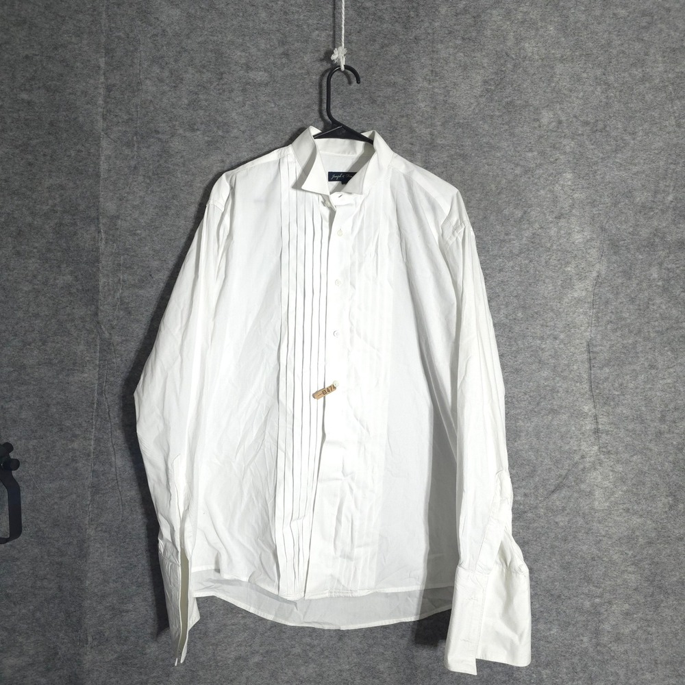 Joseph & Feiss Tuxedo Shirt Mens 16.5 34/35 White Wing Tip Pleated French Cuff